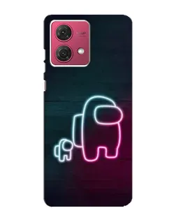 Чехол для Motorola MOTO G84 с картинкой «Among Us неон-арт»