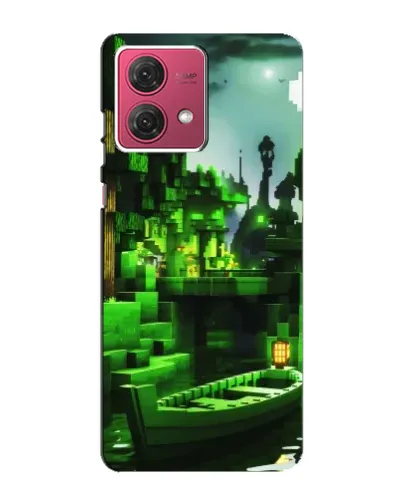 Чехол для Motorola MOTO G84 с картинкой «Minecraft лесной пейзаж»