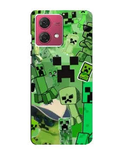 Чехол для Motorola MOTO G84 с картинкой «Криперы Minecraft»