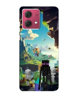 Чехол для Motorola MOTO G84 с картинкой «Эндермен в лесу»