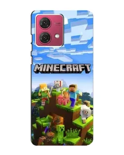Чехол для Motorola MOTO G84 с картинкой «Minecraft классический мир»