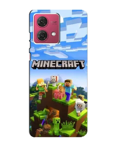 Чехол для Motorola MOTO G84 с картинкой «Minecraft классический мир»