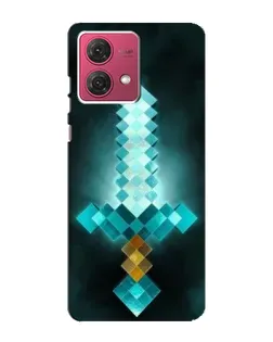 Чехол для Motorola MOTO G84 с картинкой «Алмазный меч неон»