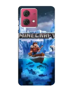 Чехол для Motorola MOTO G84 с картинкой «Minecraft ледяной мир»