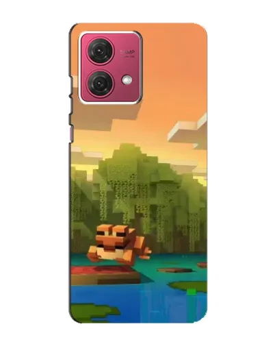 Чехол для Motorola MOTO G84 с картинкой «Майнкрафт закат солнца»