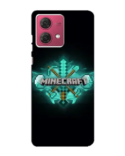Чехол для Motorola MOTO G84 с картинкой «Minecraft Diamond лого»