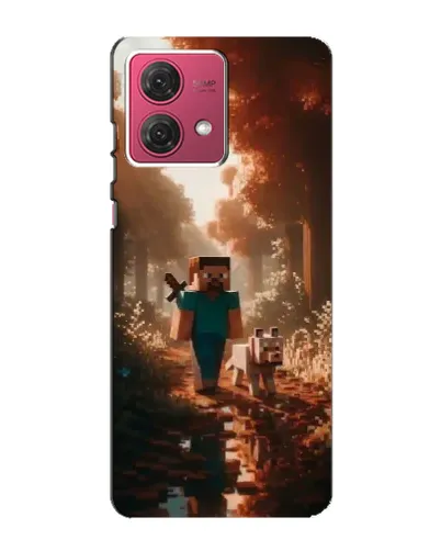 Чехол для Motorola MOTO G84 с картинкой «Стив в лесу»