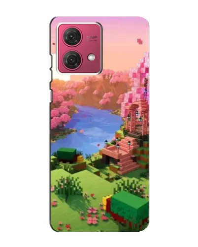Чехол для Motorola MOTO G84 с картинкой «Розовое дерево Minecraft»