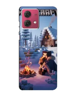 Чехол для Motorola MOTO G84 с картинкой «Зимний Minecraft»