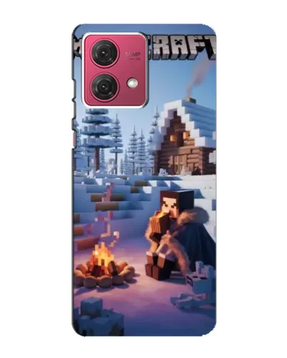 Чехол для Motorola MOTO G84 с картинкой «Зимний Minecraft»