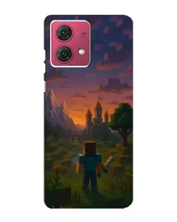 Чехол для Motorola MOTO G84 с картинкой «Стив у башни»