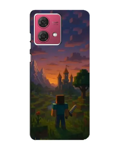 Чехол для Motorola MOTO G84 с картинкой «Стив у башни»
