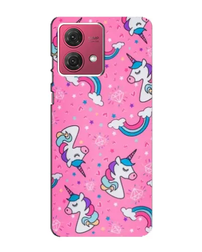 Чохол для Motorola MOTO G84 з картинкою «Unicorn паттерн рожевий»