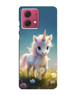 Чехол для Motorola MOTO G84 с картинкой «Единорог на поляне»