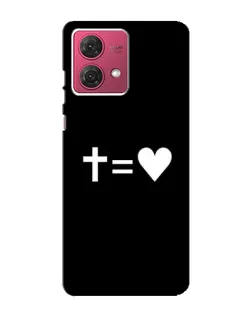 Чехол для Motorola MOTO G84 с картинкой «Крест и Сердце»