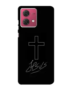 Чохол для Motorola MOTO G84 з картинкою «Графічний хрест Jesus»