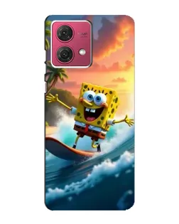 Чехол для Motorola MOTO G84 с картинкой «Губка Боб серфингист»