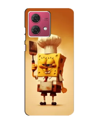 Чехол для Motorola MOTO G84 с картинкой «Губка Боб повар»