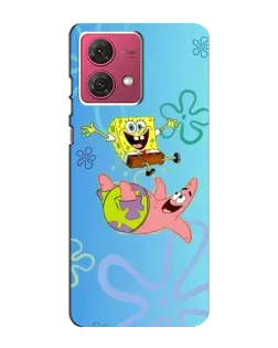 Чехол для Motorola MOTO G84 с картинкой «Спанч Боб и Патрик»