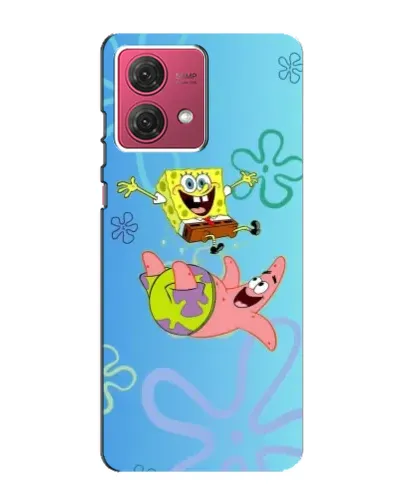 Чехол для Motorola MOTO G84 с картинкой «Спанч Боб и Патрик»