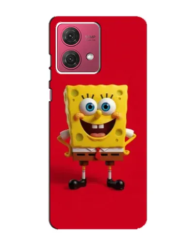 Чехол для Motorola MOTO G84 с картинкой «Спанч Боб на красном»