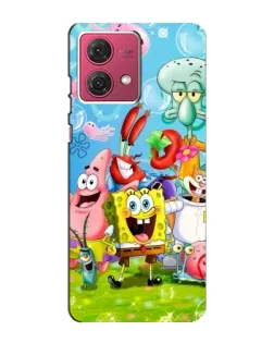 Чехол для Motorola MOTO G84 с картинкой «Губка Боб и друзья»