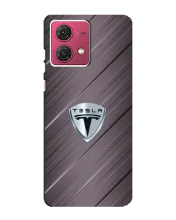 Чехол для Motorola MOTO G84 с картинкой «Металлическая текстура Tesla»