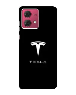 Чехол для Motorola MOTO G84 с картинкой «Tesla White Logo»