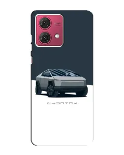 Чехол для Motorola MOTO G84 с картинкой «Серебристый Cybertruck Tesla»