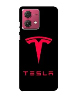 Чехол для Motorola MOTO G84 с картинкой «Tesla Red Logo»
