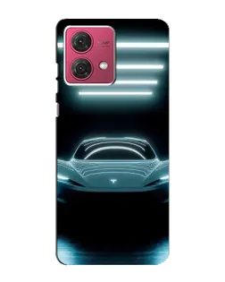 Чехол для Motorola MOTO G84 с картинкой «Tesla в неоне»