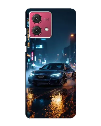 Чехол для Motorola MOTO G84 с картинкой «Ночной город и Audi»