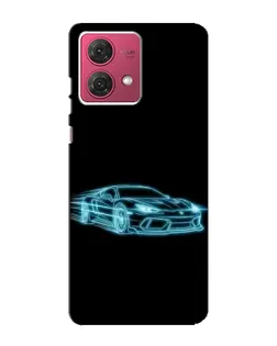 Чехол для Motorola MOTO G84 с картинкой «Неоновый контур Lamborghini»