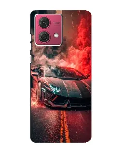 Чехол для Motorola MOTO G84 с картинкой «Lamborghini красный дым»
