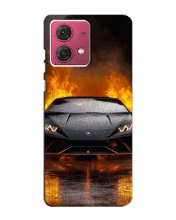 Чехол для Motorola MOTO G84 с картинкой «Lamborghini в огне»