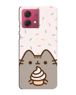 Чехол для Motorola MOTO G84 с картинкой «Пушин с кексом»
