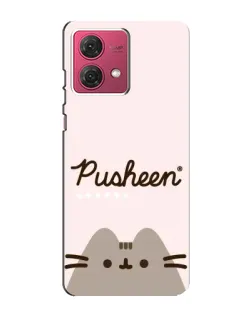 Чехол для Motorola MOTO G84 с картинкой «Pusheen логотип»