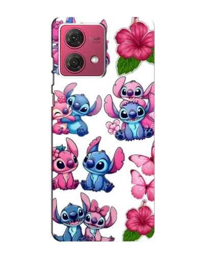 Чехол для Motorola MOTO G84 с картинкой «Стикеры Stitch и Angel»
