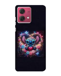 Чехол для Motorola MOTO G84 с картинкой «Stitch в цветах» Чехол для Motorola MOTO G84 с картинкой «Stitch в цветах»