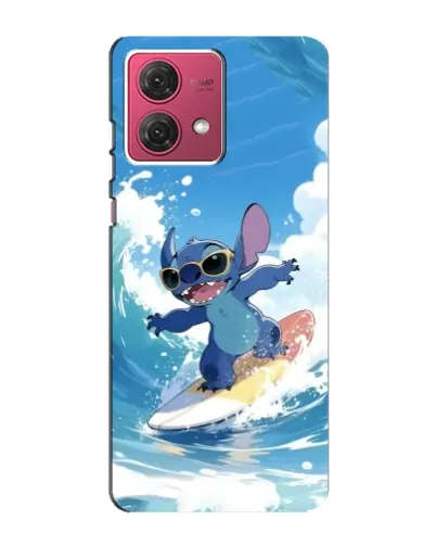 Чехол для Motorola MOTO G84 с картинкой «Стич на волне»