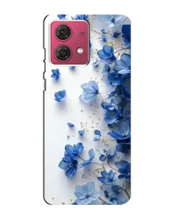 Чехол для Motorola MOTO G84 с картинкой «Голубой цветочный каскад»