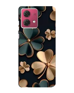 Чехол для Motorola MOTO G84 с картинкой «Клевер в золоте»