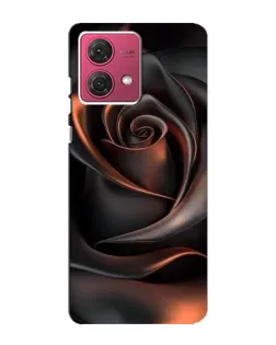 Чехол для Motorola MOTO G84 с картинкой «Шелковая черная роза»