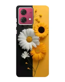 Чехол для Motorola MOTO G84 с картинкой «Подсолнух и ромашка»