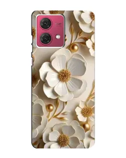 Чехол для Motorola MOTO G84 с картинкой «Белие бумажние  цвети»