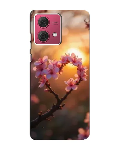 Чехол для Motorola MOTO G84 с картинкой «Розовый цвет сердце на фоне заката» Чехол для Motorola MOTO G84 с картинкой «Розовый цвет сердце на фоне заката»