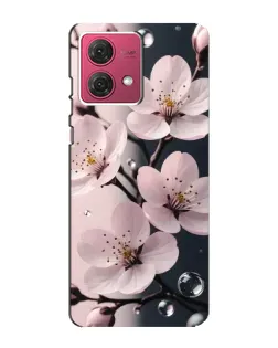 Чехол для Motorola MOTO G84 с картинкой «Нежная сакура и капли»