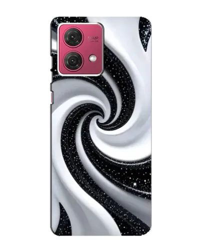 Чехол для Motorola MOTO G84 с картинкой «Черно-белая спираль»