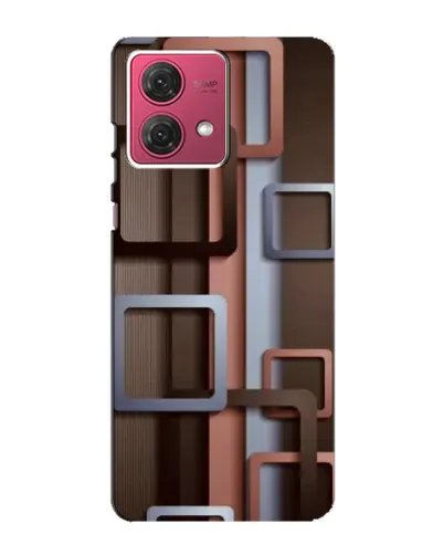 Чехол для Motorola MOTO G84 с картинкой «Коричневые объемные квадраты»