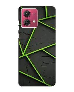 Чехол для Motorola MOTO G84 с картинкой «Зеленые геометрические линии»